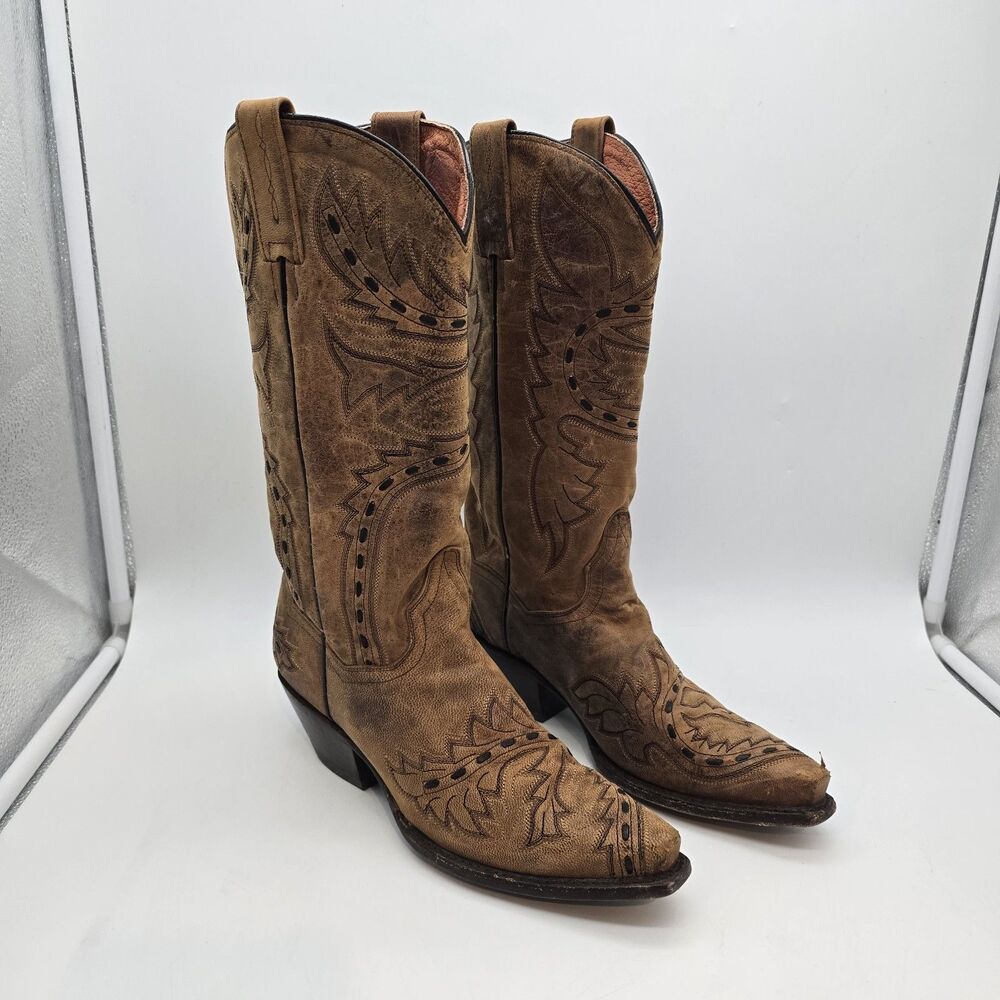 Dan Post Sidewinder Red Leather Western Boots Snip Toe DP 3422 Women’s US 7 M